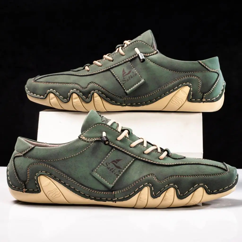 Stylové a pohodlné pánské kožené pantofle s profilovou podrážkou - Matteo