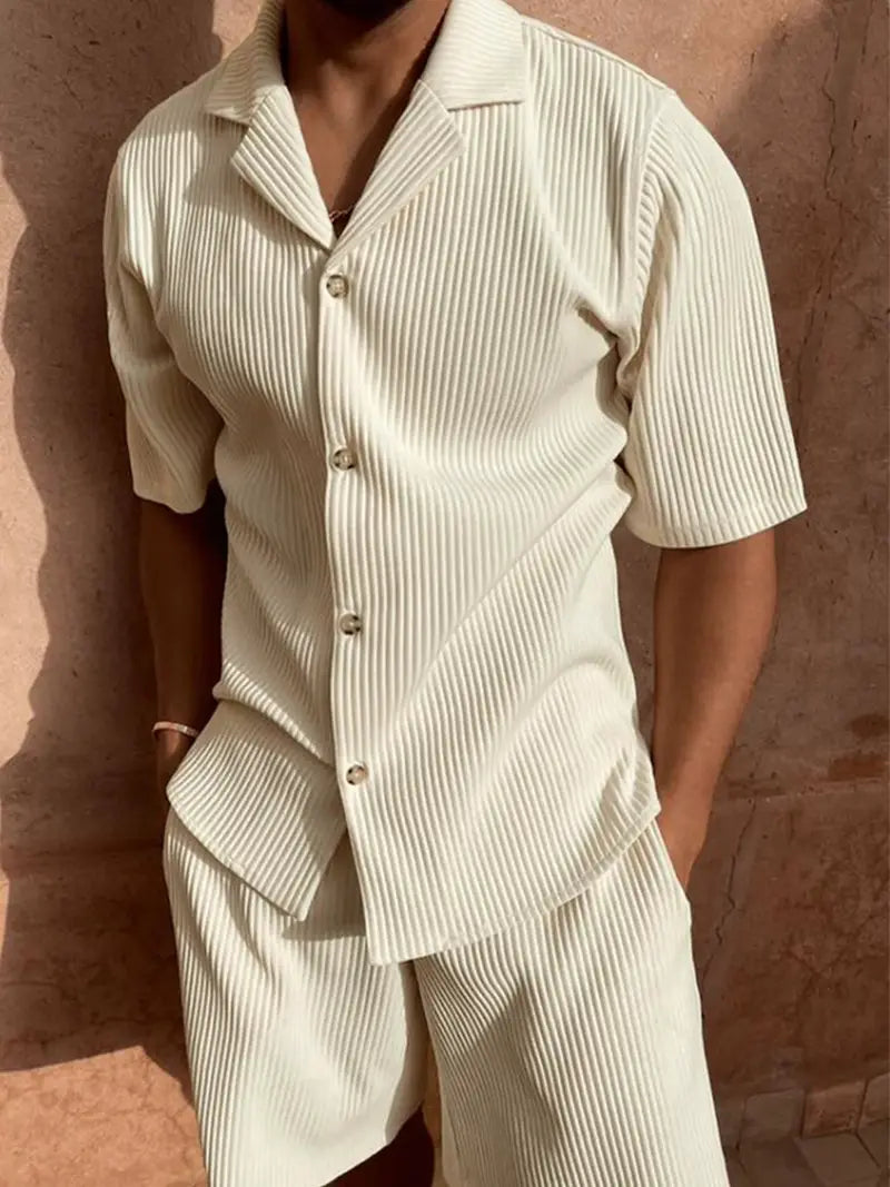 Trendy pánský kordový letní oblek – Mauro