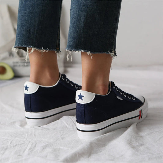 Stylové dámské plátěné tenisky s platformou – Leonie