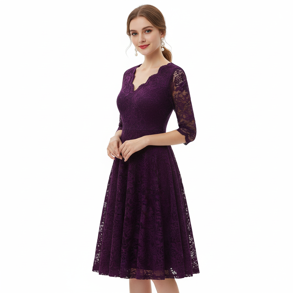 3/4-Ärmliges Kleid - SpringWhirl