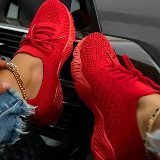 Luftgenomomsná růžové chunky tenisky se šněrováním – Saphira