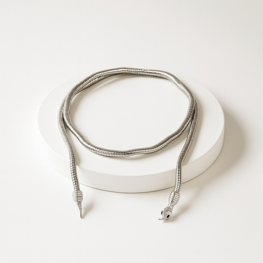 Bilandi Hadí | Bilandi Hladký Kovový Had Náhrdelník pro Ženy