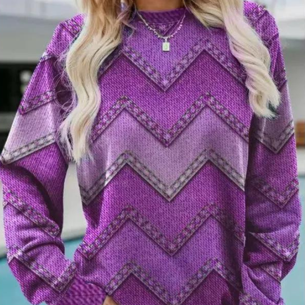 Svetr pro ženy s chevron vzorem – Ylva