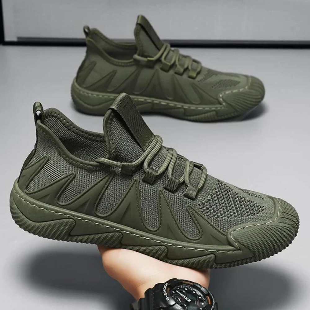 Grüne Herren-Sneaker, atmungsaktiv, rutschfest, sportlich, modisch, bequem, Freizeit-Schuhe.