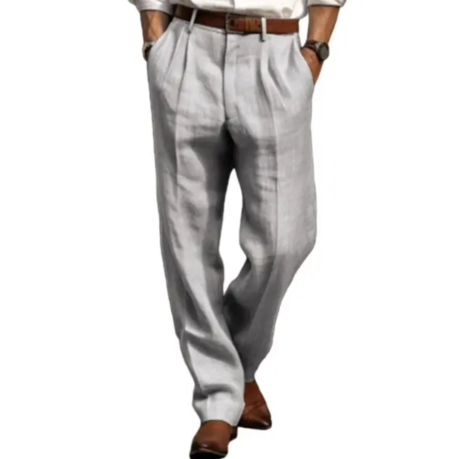 Lehké lněné kalhoty pro muže s volným střihem a letním komfortem - Maro