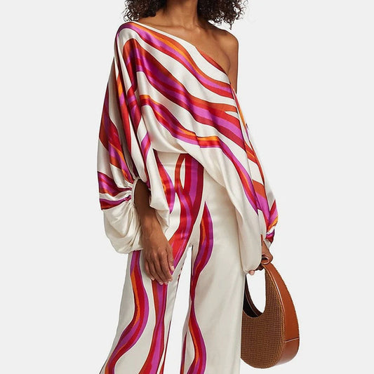 Dámský dvoudílný set s potiskem a volným střihem – Valeria