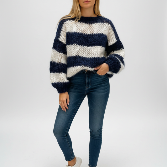 Gemusterter Oversize-Pullover - Lara