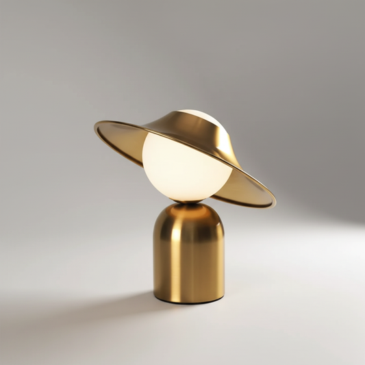 Goldfarbene Metall Tischlampe - Gildora