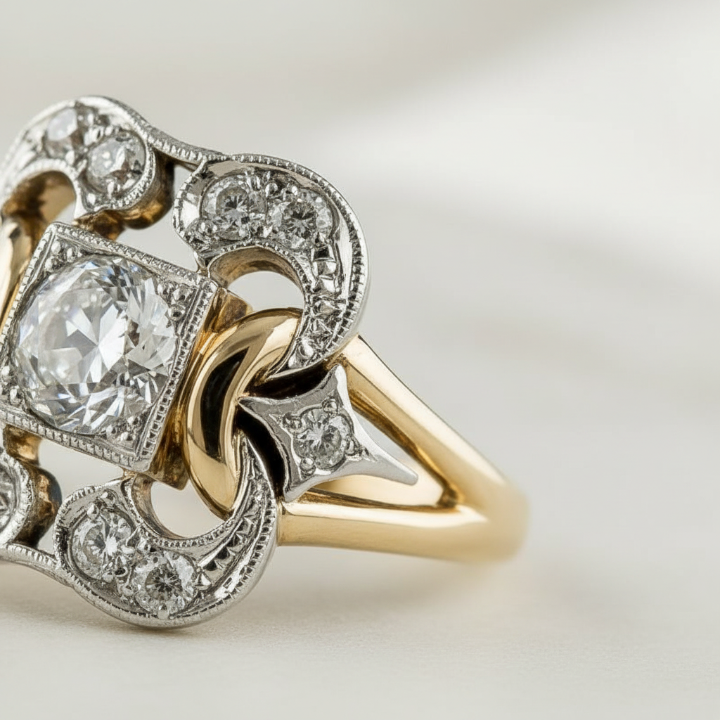 Goldfarbener Zirkonia-Ring - ZirkoniaGlow