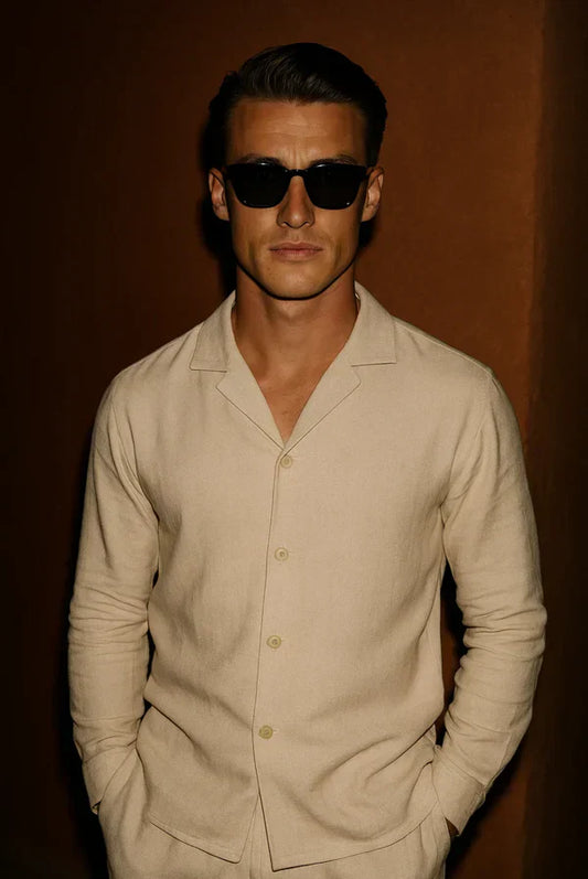 Stylový pánský košilový top s skrytou knoflíkovou légou – Eliano