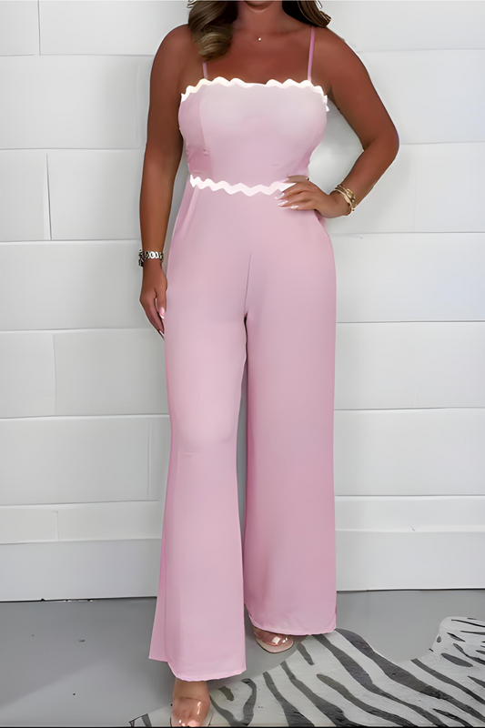 Axelbandsles jumpsuit s color block style letní trend - Livia