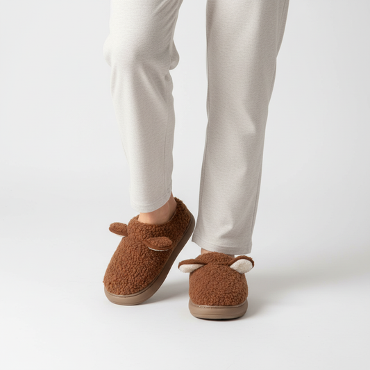 Plüschige Hausschuhe Mit Plateausohle - PlushWalk