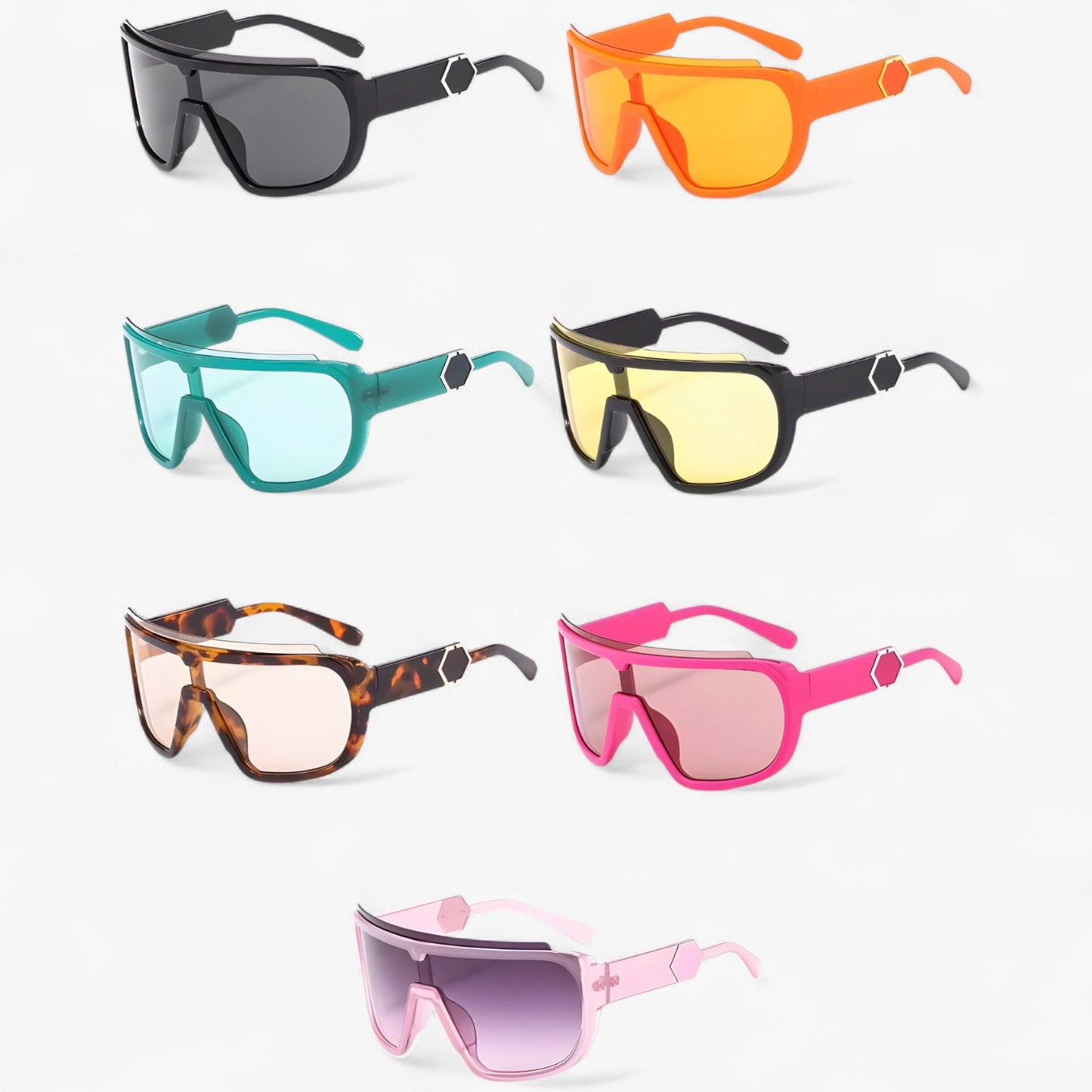 Přerostlé monoblokové wraparound sluneční brýle – Auron