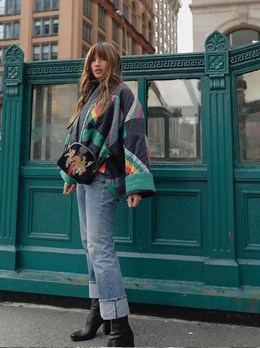 Pruhovaná dámská bunda na podzim – Amélie