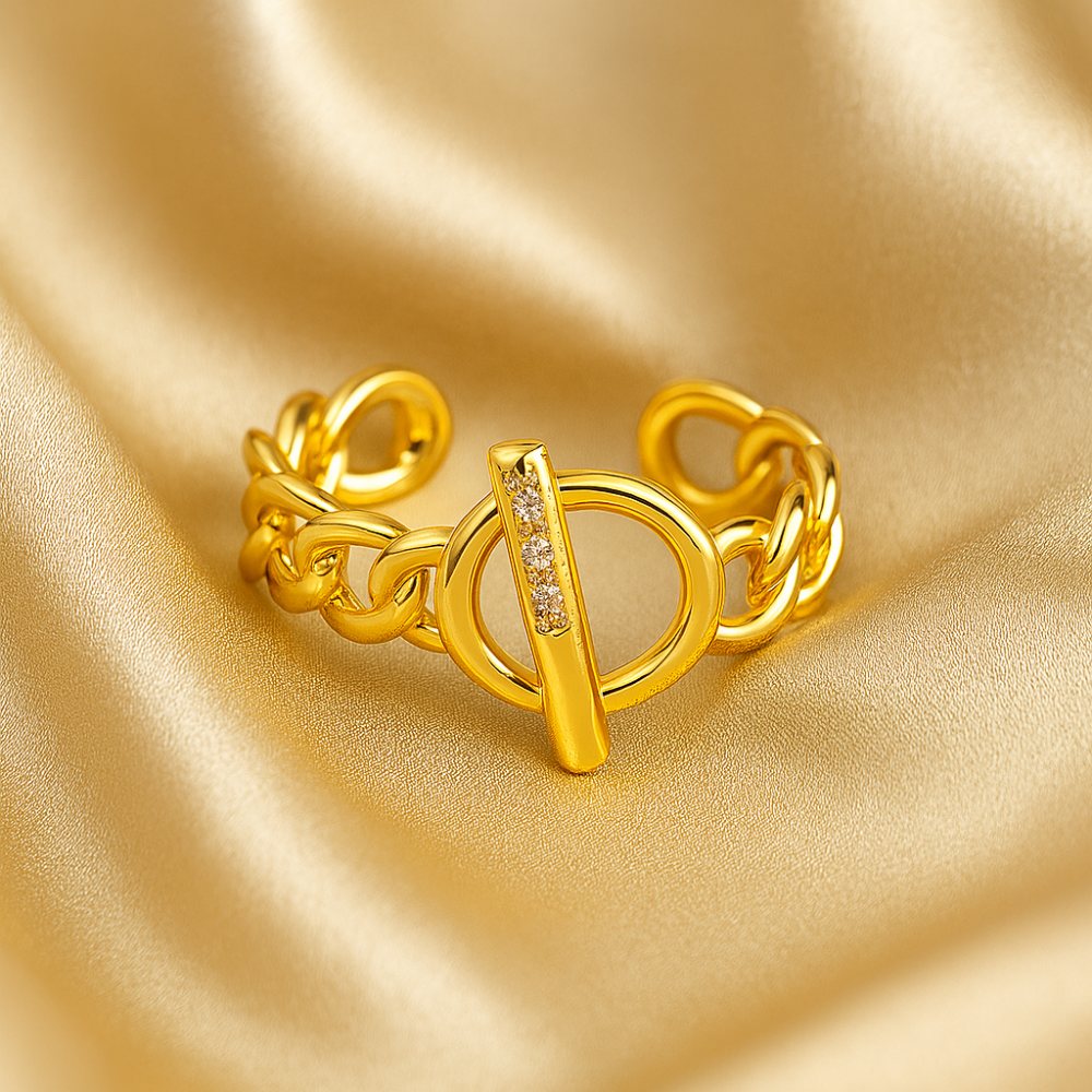 Schnallering | Gotic Open OT Schnalle Kette Ringe pro ženy