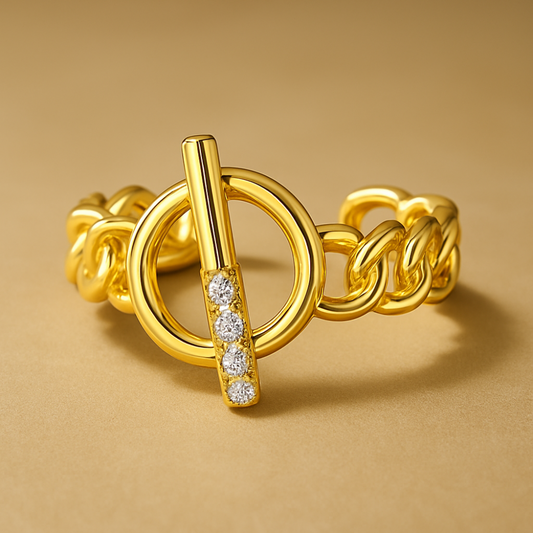 Schnallering | Gotic Open OT Schnalle Kette Ringe pro ženy