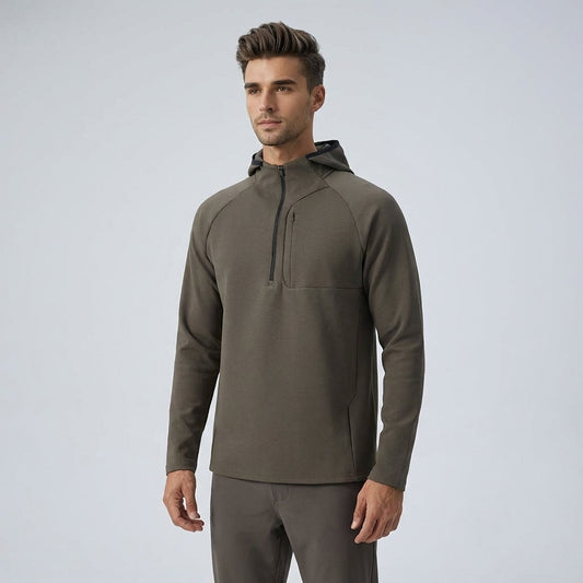 Thermische Kapuzenjacke Mit Halber Reißverschluß - Brandon