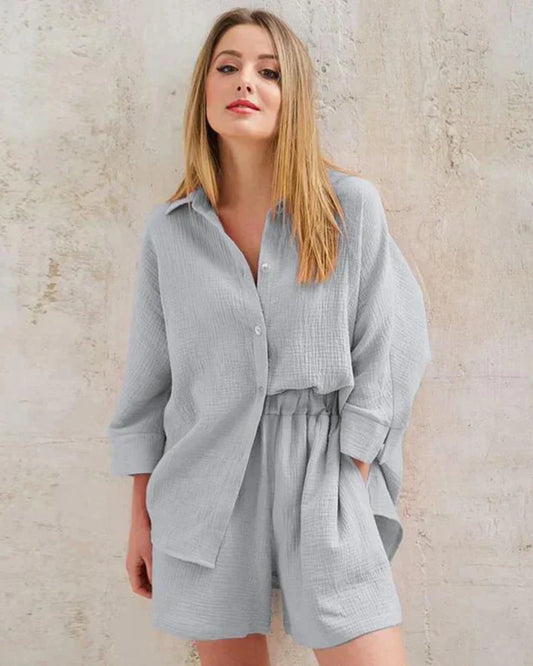 Letní kombinace s rozdělením na topy a kalhoty pro ženy – Tabea