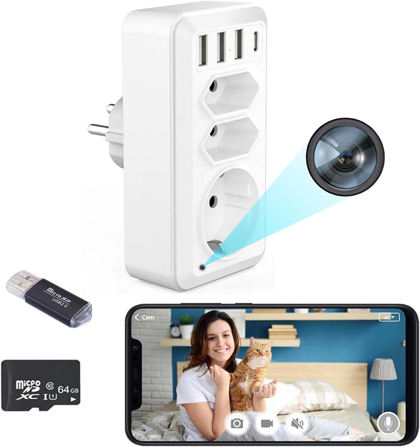 Versteckte WLAN Steckdosenkamera - SecureSocket