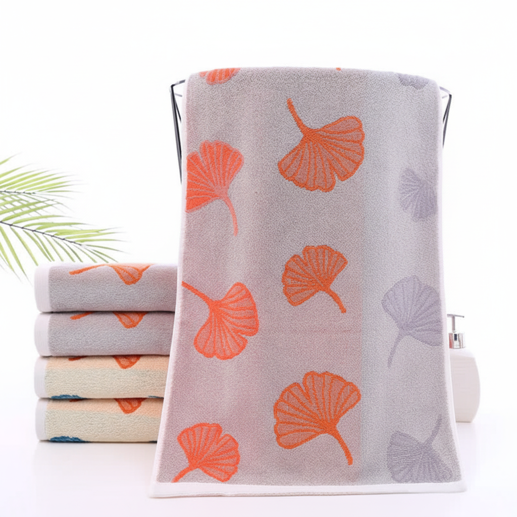 Weiches Baumwollhandtuch - LeafDesign