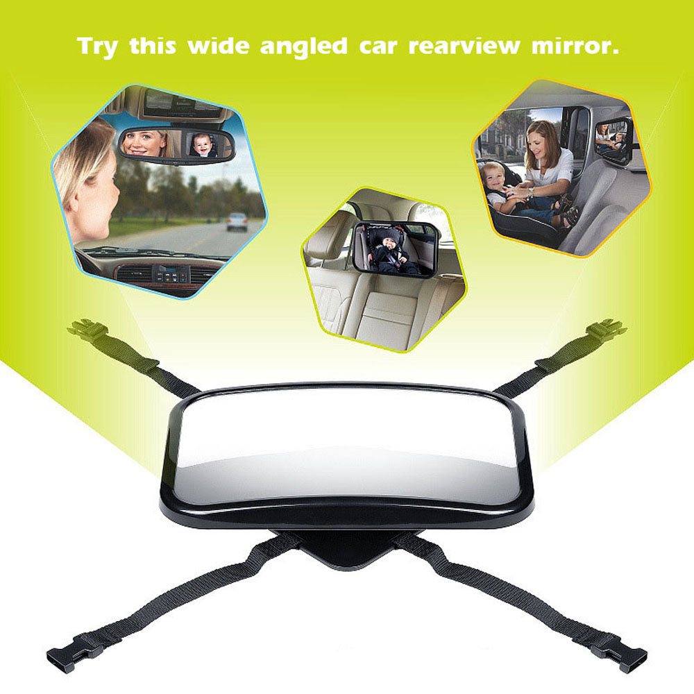 Weitwinkel-Rückspiegel Auto, schwarz, verstellbar, Sicherheitszubehör für bessere Sicht.