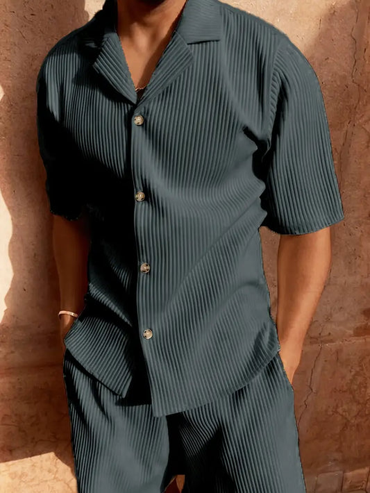 Trendy pánský kordový letní oblek – Mauro