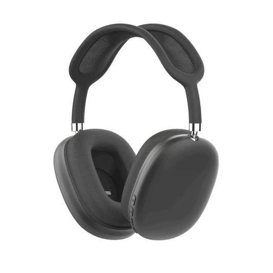 Schwarze kabellose Over-Ear-Kopfhörer, geräuschunterdrückend, modernes Design.