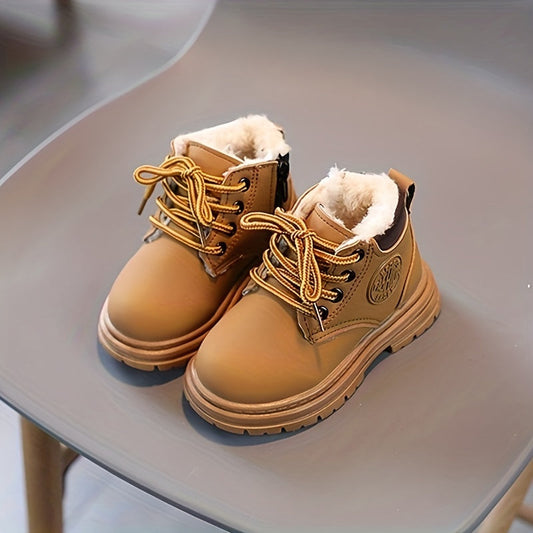 Vodotěsné fleece podzimní boty pro chlapce – S teplou podšívkou a vzorovanou podrážkou