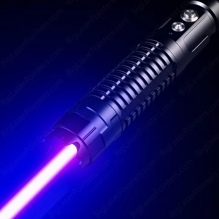 Blauer Laserpointer mit Metallgehäuse, leistungsstark, für Präsentationen und Astronomie.