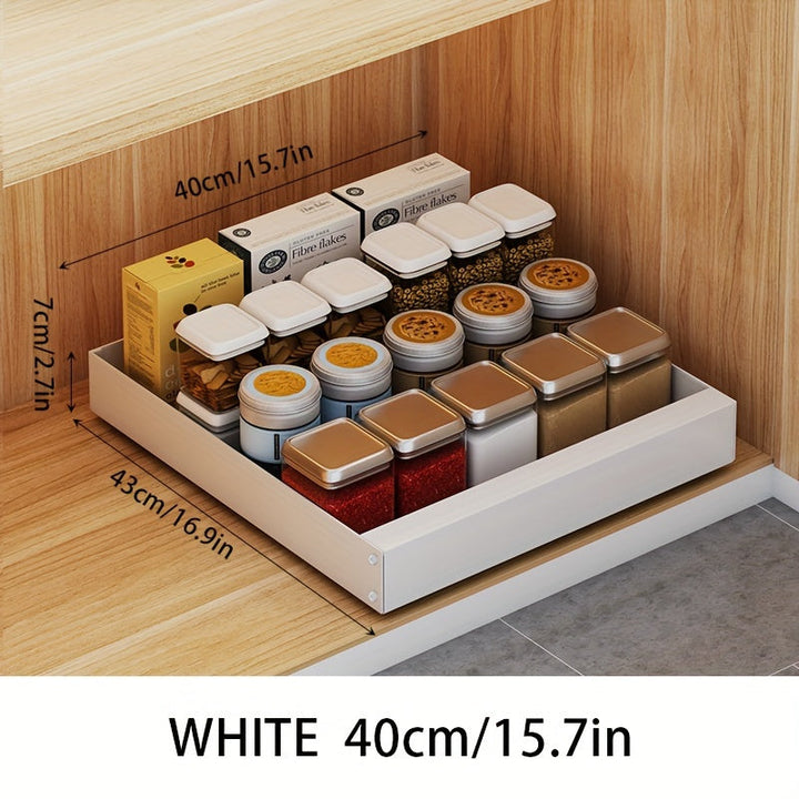 Weißes Küchenregal 40cm, Gewürzaufbewahrung, Holzoptik, platzsparend, modern.