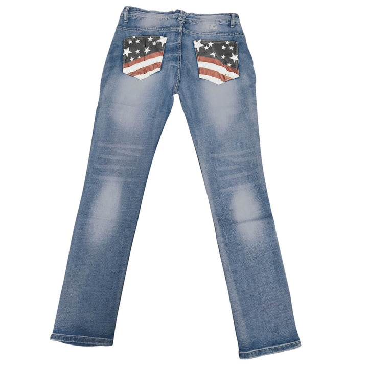 Dámské bootcut džíny s detaily vlajek – Madison