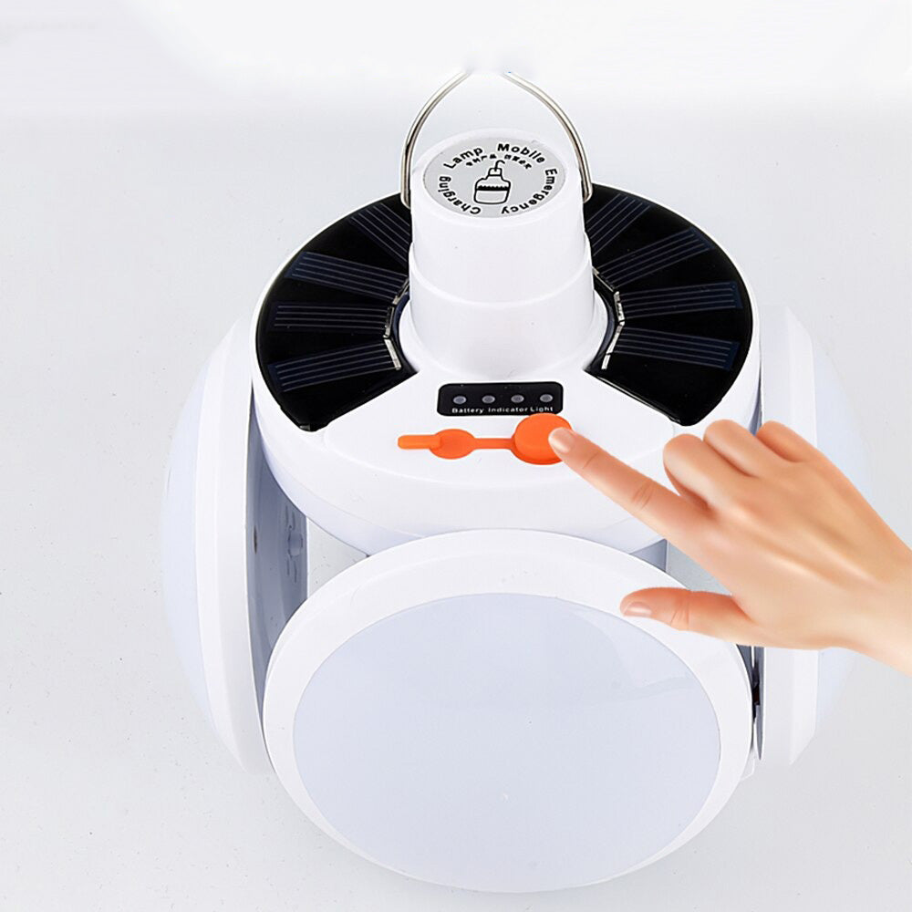 Weiße LED-Solarlampe mit Bewegungssensor, runde Form, Handbedienung, energiesparend.