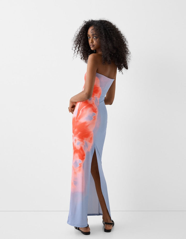 Letní bezramínkové maxi šaty – Alina