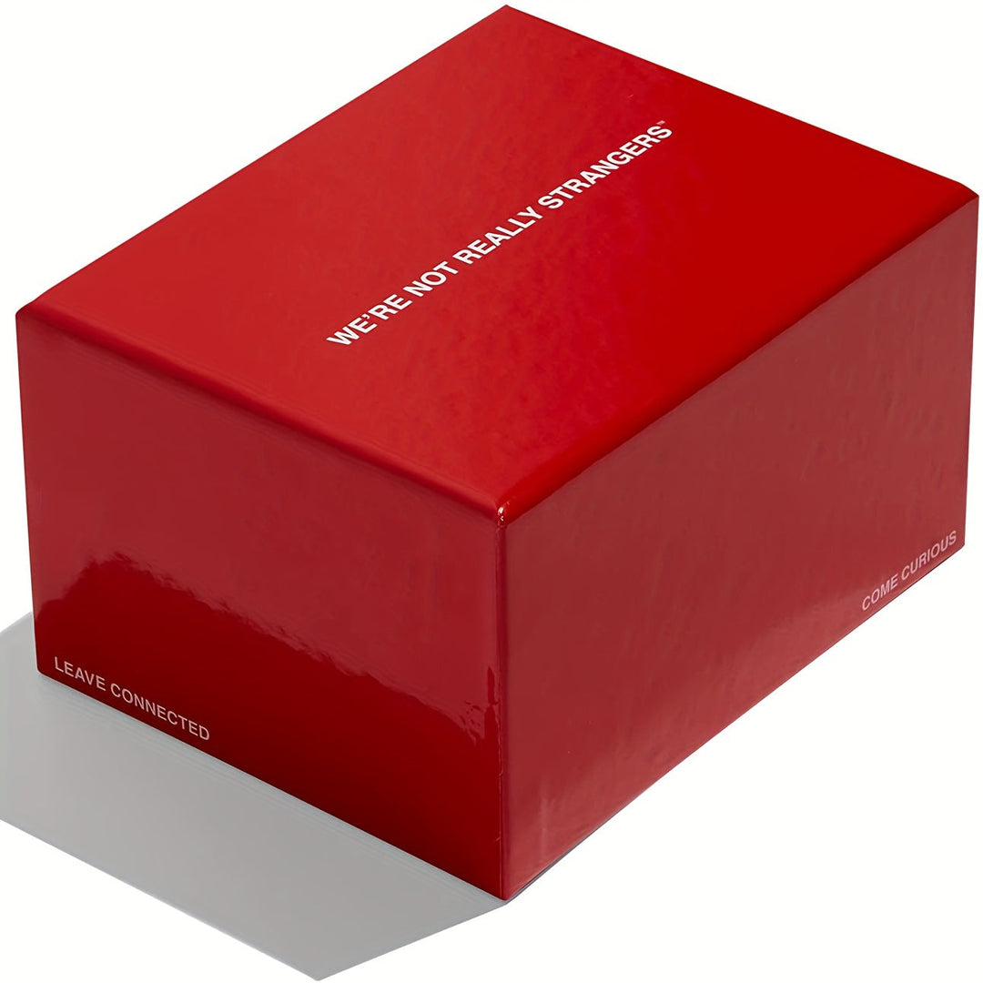 Rotes Kartenspiel "We're Not Really Strangers", Kommunikationsspiel, Geschenkbox.