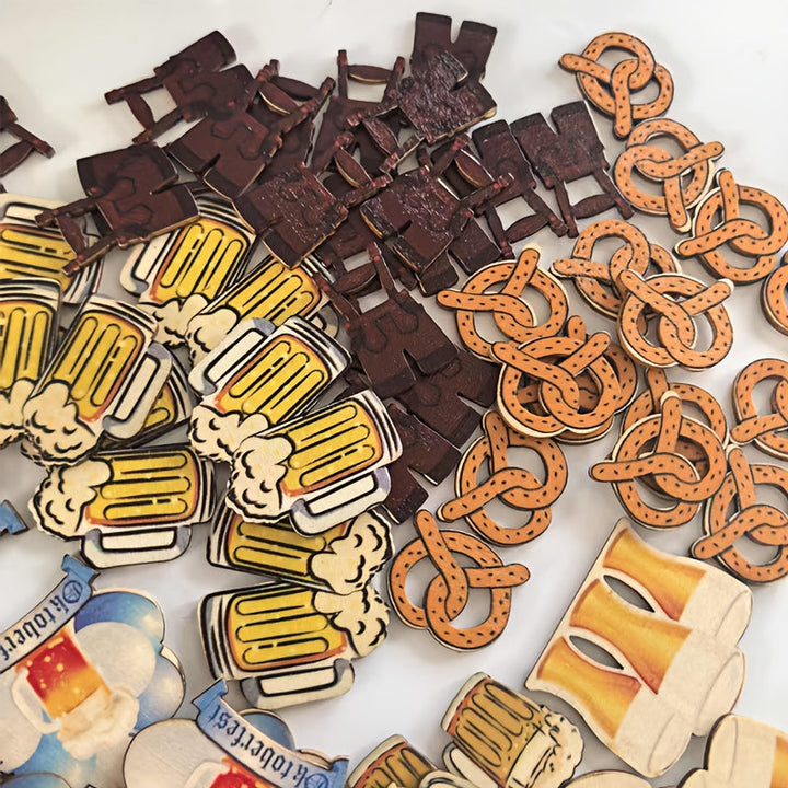 50 kusů dřevěných dekorací – DřevoMixSet Oktoberfest 2026