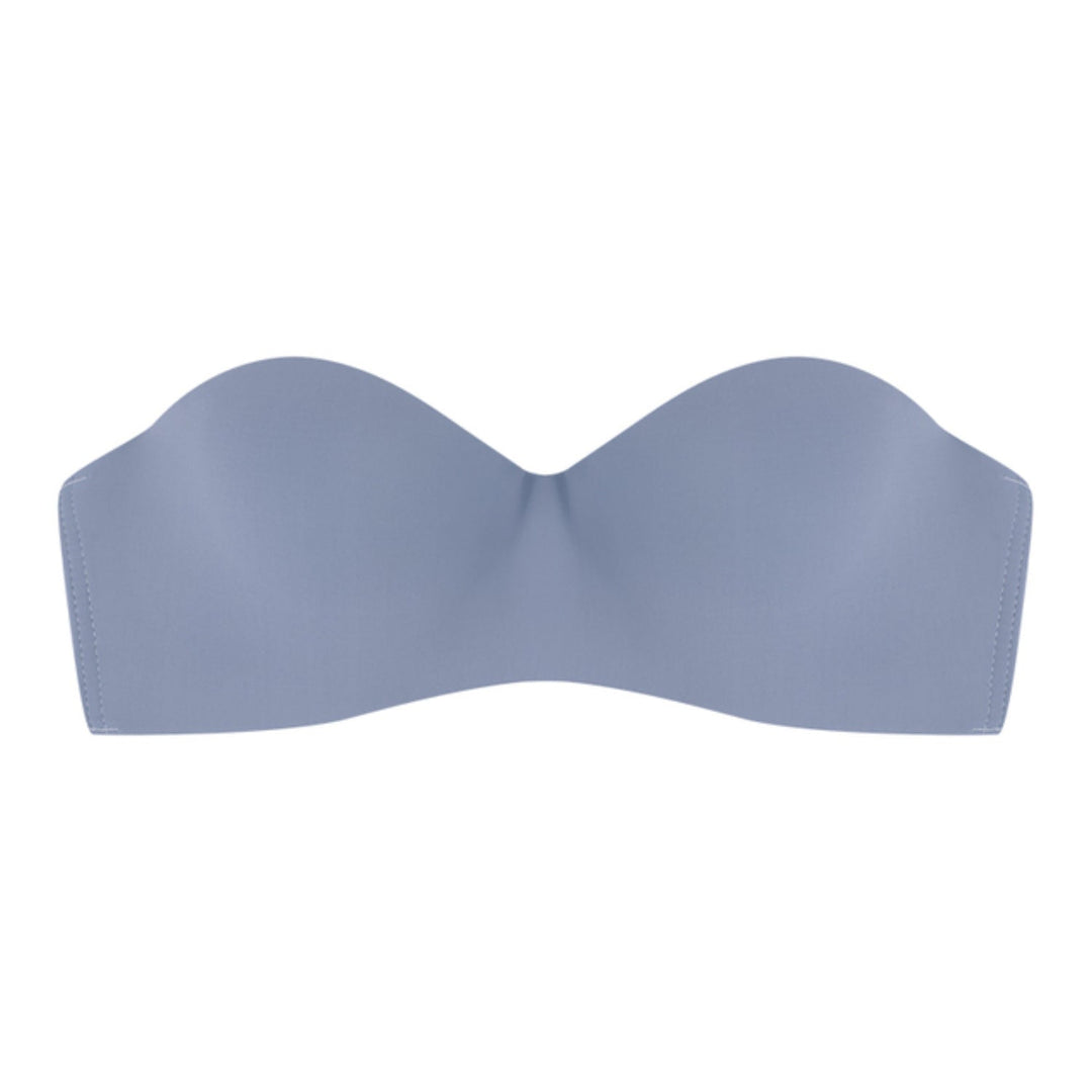 Nahtloser trägerloser Damen-BH, blau, bequem, weiches Material, Sport-Bralette.