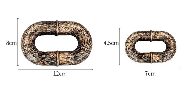 Antike Messing-Türgriffe, oval, 12cm und 7cm, Vintage-Stil, robust, dekorativ.