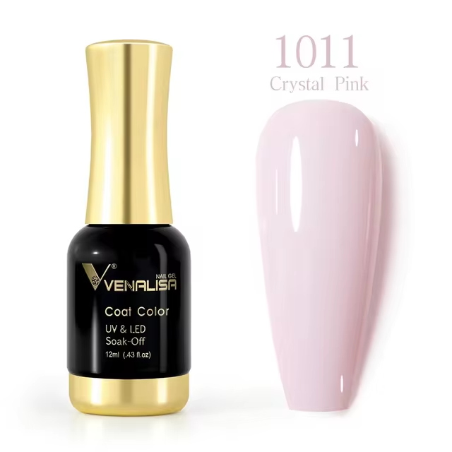 Venalisa Nagellack 1011 Crystal Pink, UV LED Soak-Off, 12ml, glänzend, goldener Deckel.