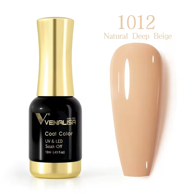Venalisa Nagellack 1012, natürlicher Beige-Ton, UV-LED, 12ml Flasche, Soak-Off Gel.