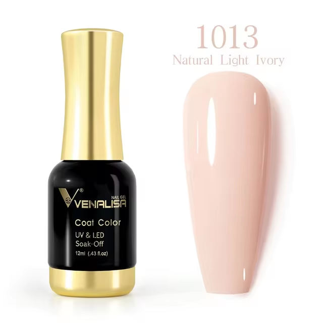 Venalisa Nagellack 1013, natürlicher Elfenbein-Ton, UV & LED, 12ml Flasche.