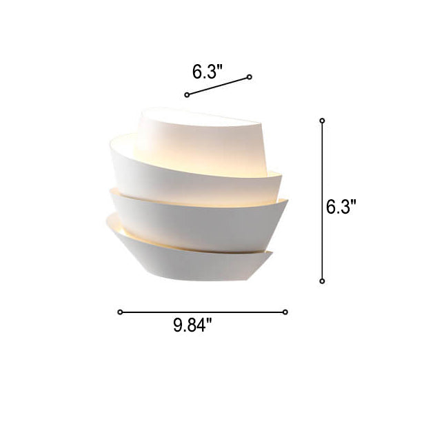 Moderne weiße Wandleuchte, spiralförmig, 6,3 Zoll, energiesparend, Innenbeleuchtung.