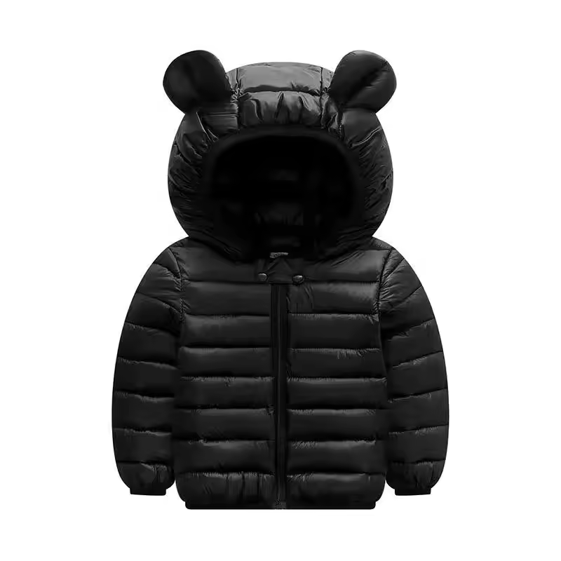 Dětská nepromokavá bunda ve stylu péřové bundy s kresleným designem – Miro