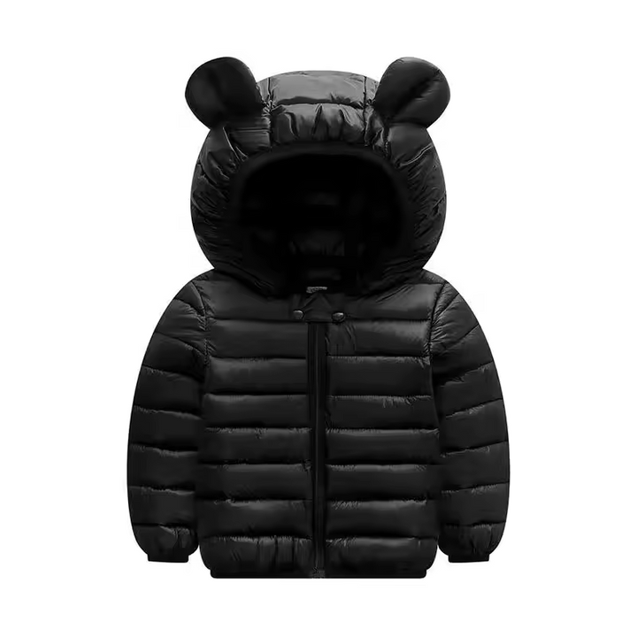 Dětská nepromokavá bunda ve stylu péřové bundy s kresleným designem – Miro