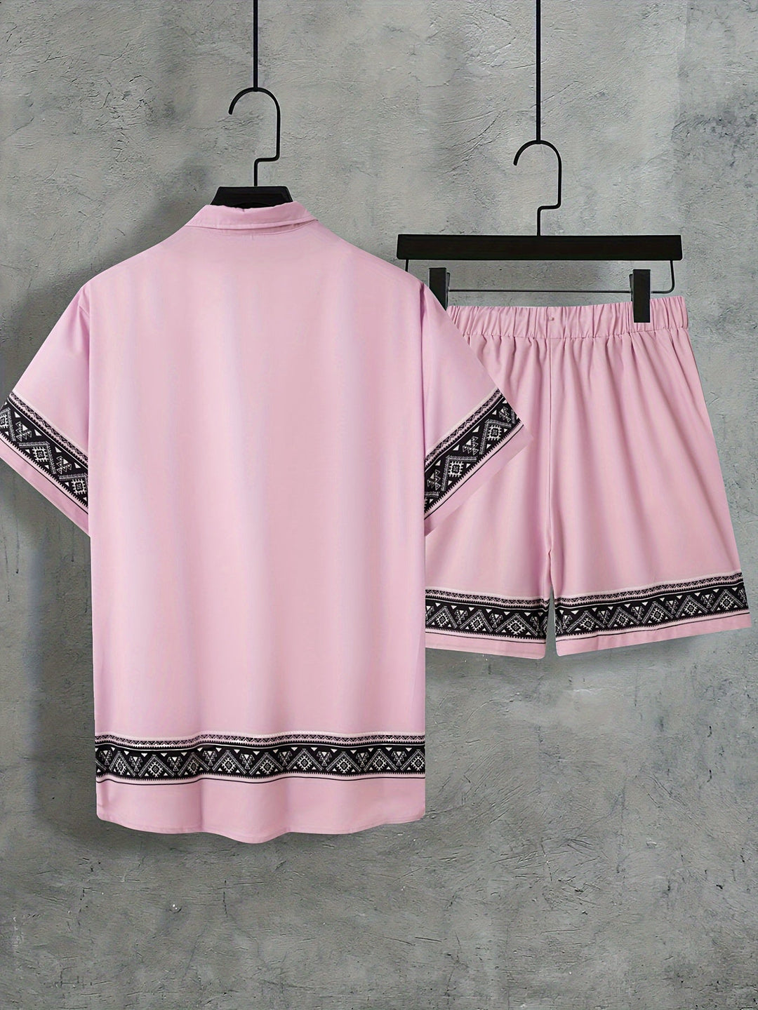Boho letní set pánský dvoudílný košile a šortky uvolněný - Malik