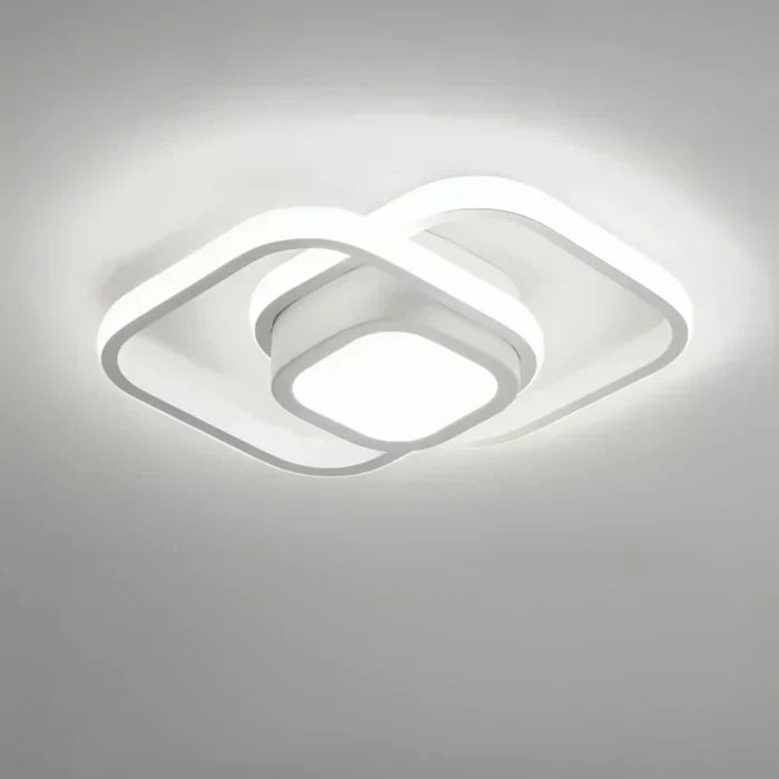 Moderne LED-Deckenleuchte, quadratisch, weiß, energiesparend, für Wohnzimmerbeleuchtung.