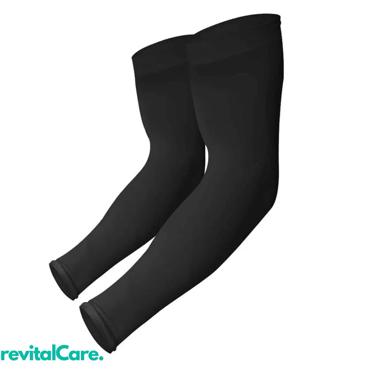Schwarze Kompressions-Armstulpen, nahtlos, für Sport und Erholung, Unisex.