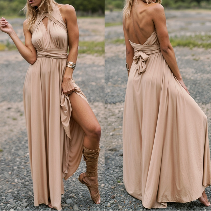 Elegant překrývající maxikabát s ženským střihem – Celine