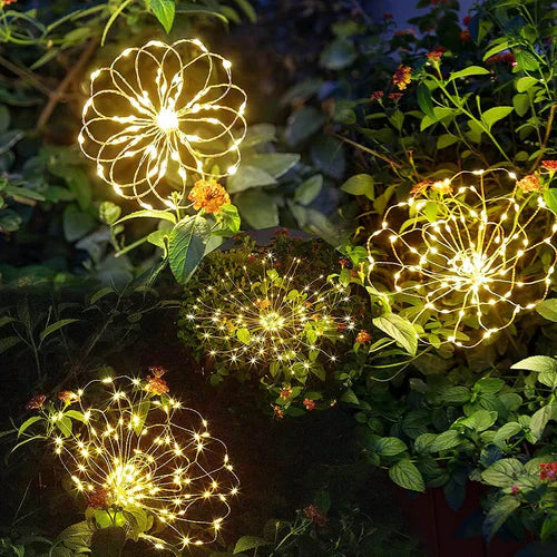 Vodotěsná solární zahradní lampa s ohňostrojem – SparkGlow