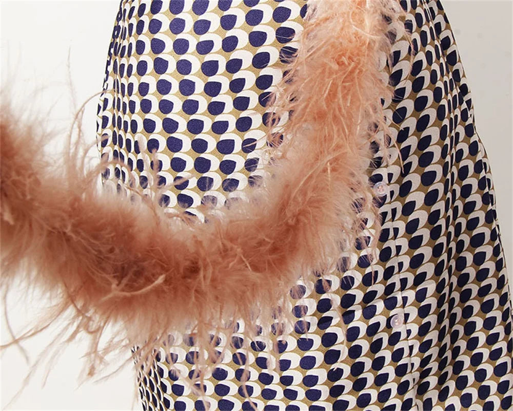 Dvoudílný šifonový podzimní outfit s páskem a sukní – Maurelle