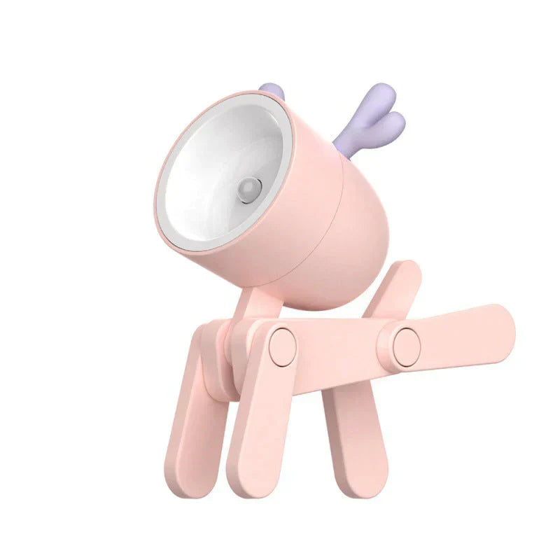 Rosa LED-Tischlampe in Tierform, verstellbar, modernes Design, Kinderzimmer-Dekoration.
